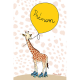 Tableau - Girafe - Garçon - Prénom - 40x30 cm - Ballon - Jaune - Rollers