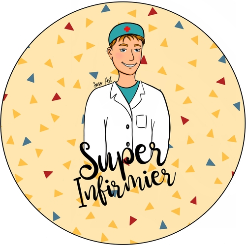 Badge super Infirmière - Lot de 2 - Idée cadeau au Top